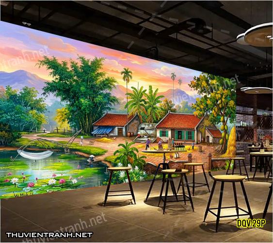 Tranh dán tường Đổng quê, Quê hương, Làng Quê Việt - -DQV-29P - Kết quả tìm kiếm tranh tường